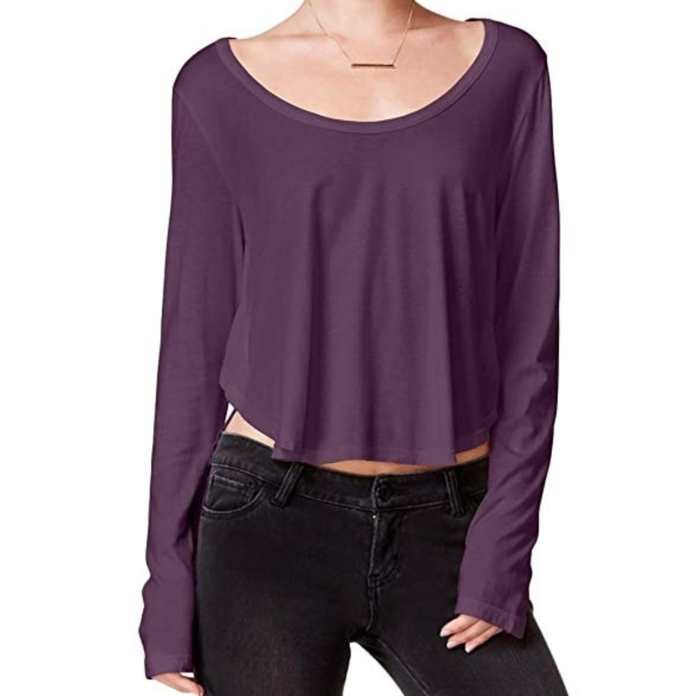 Chelsea Sky Asymmetrical Hi-Lo Crop Top